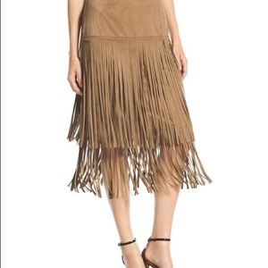 FRINGE SUEDE SKIRT